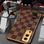 Vaku ® Vivo iQoo Z3 5G Cheron Series Leather Stitched Gold Electroplated Soft TPU Back Cover