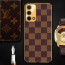 Vaku ® Oppo A74 Cheron Leather Stitched Gold Electroplated Soft TPU Back Cover