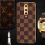 Vaku ® OnePlus 8 Cheron Series Leather Stitched Gold Electroplated Soft TPU Back Cover
