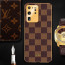 Vaku ® Samsung Galaxy S20 Ultra Cheron Series Leather Stitched Gold Electroplated Soft TPU Back Cover