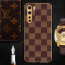 Vaku ® Oppo F15 Cheron Series Leather Stitched Gold Electroplated Soft TPU Back Cover