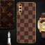 Vaku ® Samsung Galaxy A50s Cheron Series Leather Stitched Gold Electroplated Soft TPU Back Cover