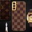 Vaku ® Samsung Galaxy S21 Plus Cheron Series Leather Stitched Gold Electroplated Soft TPU Back Cover