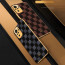 Vaku ® Redmi Note 10S Cheron Series Leather Stitched Gold Electroplated Soft TPU Back Cover