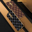 Vaku ® OnePlus 8 Cheron Series Leather Stitched Gold Electroplated Soft TPU Back Cover