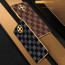 Vaku ® Xiaomi Redmi Note 9 Pro Max Cheron Series Leather Stitched Gold Electroplated Soft TPU Back Cover