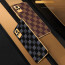 Vaku ® Vivo Y73 Cheron Series Leather Stitched Gold Electroplated Soft TPU Back Cover