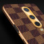 Vaku ® OnePlus 8 Cheron Series Leather Stitched Gold Electroplated Soft TPU Back Cover