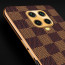 Vaku ® Xiaomi Redmi Note 9 Pro Max Cheron Series Leather Stitched Gold Electroplated Soft TPU Back Cover