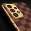Vaku ® Samsung Galaxy A33 5G Cheron Series Leather Stitched Gold Electroplated Soft TPU Back Cover