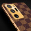 Vaku ® Samsung Galaxy Note 20 Ultra Cheron Series Leather Stitched Gold Electroplated Soft TPU Back Cover