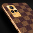 Vaku ® Vivo Y73 Cheron Series Leather Stitched Gold Electroplated Soft TPU Back Cover