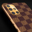 Vaku ® Samsung Galaxy A51 Cheron Series Leather Stitched Gold Electroplated Soft TPU Back Cover