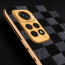 Vaku ® Redmi Note 11 Cheron Series Leather Stitched Gold Electroplated Soft TPU Back Cover