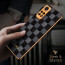Vaku ® Redmi Note 11 Cheron Series Leather Stitched Gold Electroplated Soft TPU Back Cover