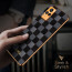 Vaku ® Vivo Y73 Cheron Series Leather Stitched Gold Electroplated Soft TPU Back Cover