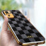 Vaku ® Redmi Note 10S Cheron Series Leather Stitched Gold Electroplated Soft TPU Back Cover