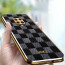 Vaku ® Xiaomi Redmi Note 9 Pro Max Cheron Series Leather Stitched Gold Electroplated Soft TPU Back Cover
