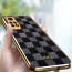 Vaku ® Redmi Note 11 Cheron Series Leather Stitched Gold Electroplated Soft TPU Back Cover