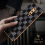 Vaku ® OnePlus 8 Cheron Series Leather Stitched Gold Electroplated Soft TPU Back Cover