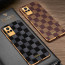 Vaku ® Vivo Y73 Cheron Series Leather Stitched Gold Electroplated Soft TPU Back Cover