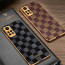 Vaku ® Redmi Note 11 Cheron Series Leather Stitched Gold Electroplated Soft TPU Back Cover