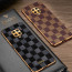 Vaku ® Xiaomi Redmi Note 9 Pro Max Cheron Series Leather Stitched Gold Electroplated Soft TPU Back Cover