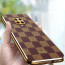 Vaku ® Xiaomi Redmi Note 9 Pro Max Cheron Series Leather Stitched Gold Electroplated Soft TPU Back Cover