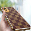 Vaku ® Redmi Note 10S Cheron Series Leather Stitched Gold Electroplated Soft TPU Back Cover