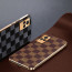 Vaku ® Vivo Y73 Cheron Series Leather Stitched Gold Electroplated Soft TPU Back Cover