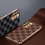 Vaku ® Samsung Galaxy A33 5G Cheron Series Leather Stitched Gold Electroplated Soft TPU Back Cover