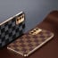 Vaku ® Oppo A74 Cheron Leather Stitched Gold Electroplated Soft TPU Back Cover