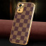 Vaku ® Redmi Note 10S Cheron Series Leather Stitched Gold Electroplated Soft TPU Back Cover