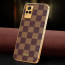 Vaku ® Vivo Y73 Cheron Series Leather Stitched Gold Electroplated Soft TPU Back Cover