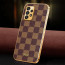 Vaku ® Samsung Galaxy A33 5G Cheron Series Leather Stitched Gold Electroplated Soft TPU Back Cover