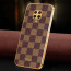 Vaku ® Xiaomi Redmi Note 9 Pro Max Cheron Series Leather Stitched Gold Electroplated Soft TPU Back Cover