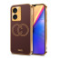 Vaku ® Vivo T2x 5G Skylar Leather Pattern Gold Electroplated Soft TPU Back Cover
