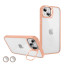 Vaku ® Apple iPhone 15 / 15 Plus Lens Flip Stand Holder Back Cover Case with Free Lens Protector