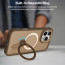 Vaku Luxos ® Apple iPhone 16 Pro Ariston Kickmag Cover with Magnetic Alloy Ring Metal Kickstand Camera Protector Shockproof Back Cover