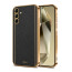 Vaku ® Samsung Galaxy S23 FE Luxemberg Leather Pattern Gold Electroplated Soft TPU Back Cover