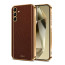 Vaku ® Samsung Galaxy S23 FE Luxemberg Leather Pattern Gold Electroplated Soft TPU Back Cover
