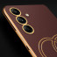 Vaku ® Samsung Galaxy A15 5G Skylar Leather Pattern Gold Electroplated Soft TPU Back Cover