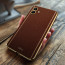 Vaku ® Samsung Galaxy A04 Luxemberg Series Leather Stitched Gold Electroplated Soft TPU Back Cover