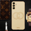 Vaku ® Samsung Galaxy S23 FE Skylar Leather Pattern Gold Electroplated Soft TPU Back Cover