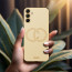 Vaku ® Samsung Galaxy A04s Skylar Leather Pattern Gold Electroplated Soft TPU Back Cover