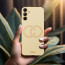 Vaku ® Samsung Galaxy S23 FE Skylar Leather Pattern Gold Electroplated Soft TPU Back Cover