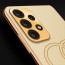 Vaku ® Samsung Galaxy A33 5G Skylar Leather Pattern Gold Electroplated Soft TPU Back Cover