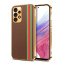 Vaku ® Samsung Galaxy A53 5G Felix Line Leather Stitched Gold Electroplated Soft TPU Back Cover