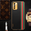 Vaku ® Samsung Galaxy F13 Felix Line Leather Stitched Gold Electroplated Soft TPU Back Cover