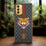 Vaku ® Samsung Galaxy F13 Lynx Line Leather Stitched Gold Electroplated Soft TPU Back Cover Case